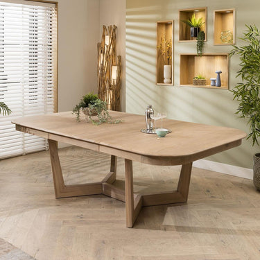 Quatropi 10 Seater Modern Solid Wooden Extending Dining Table Natural 160-230cm