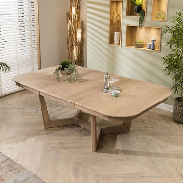 Quatropi 10 Seater Modern Solid Wooden Extending Dining Table Natural 160-230cm