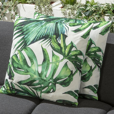Quatropi 2 Green Monstera Leaves Outdoor Cushions 45cm