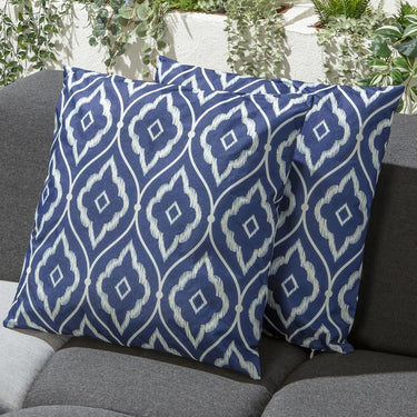 Quatropi 2 Navy & White Pattern Outdoor Cushions 45cm
