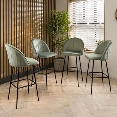 Quatropi 4 Hope Velvet Bar Stools Mint Green