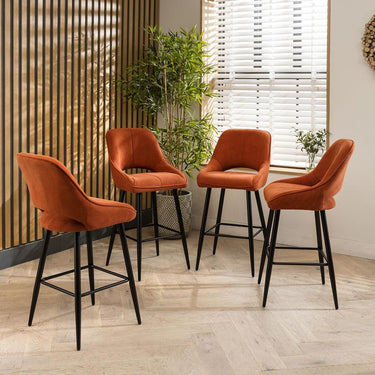 Quatropi 4 Remi Counter Height Bar Stools Terracotta