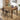 Quatropi 4 Seat Counter Bar Table and Stools Set Solid Wood Brown Faux Leather