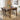 Quatropi 4 Seat Counter Bar Table and Stools Set Solid Wood Brown Faux Leather