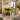 Quatropi 6 Chair Modern Dining Set Extending Ceramic Marble Black Yellow Velvet