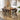 Quatropi 6 Seat Counter Bar Table and Stools Set Solid Wood Brown Faux Leather