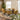 Quatropi 6 Seater Modern Oval Dining Set Retro Table Six Swivel Chairs Mustard