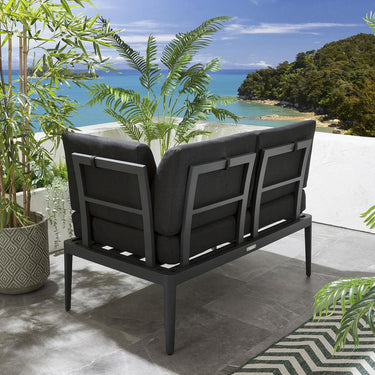 Quatropi Ada Modular Outdoor Garden Bench Sofa Section Charcoal 123x73cm