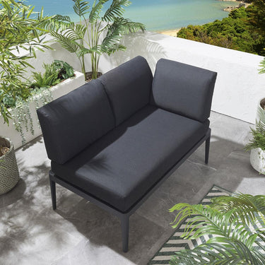 Quatropi Ada Modular Outdoor Garden Bench Sofa Section Charcoal 123x73cm