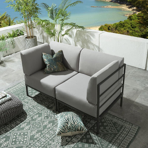 Alfie 2 Seater Garden Sofa Set - Silver S2