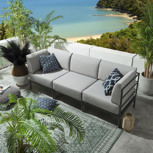 Alfie 3 Seater Garden Sofa Set - Silver S3