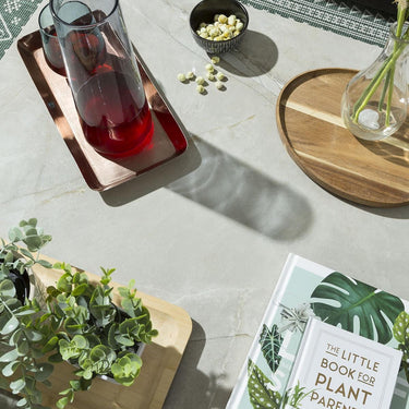 Quatropi Alfie Outdoor Ceramic Marble Garden Coffee Table Grey 80x70cm
