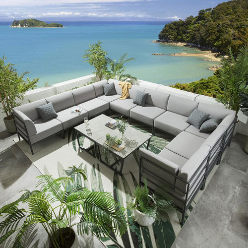 Alfie U-Shape Garden Sofa Set - Silver U12