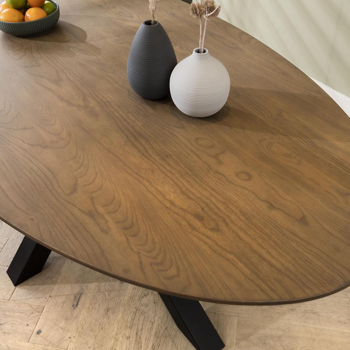 Quatropi Aries 6 Seater Solid Wooden Oval Dining Table 200cm