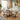 Quatropi Aubrey & Rudie 6 Seater Round Extendable Dining Set Grey & Black-Veined White Ceramic