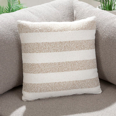 Quatropi Beach Club Outdoor Garden Scatter Cushion Beige Stripe 40x40cm