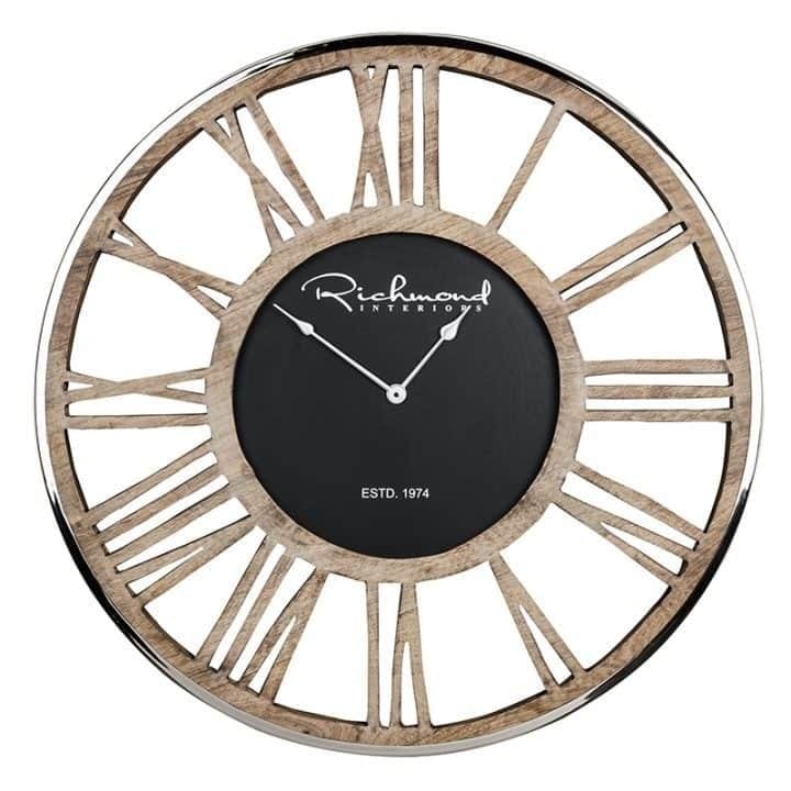 Quatropi Beautiful Johnson Metal / Wood Wall Clock from Richmond 75cm dia kk33
