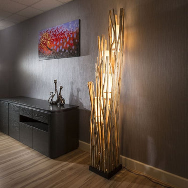 Quatropi Beautiful Unique Modern Designer driftwood Floor Lamp/Light white 2mtr