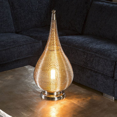 Quatropi Beautiful Unique Silver Nickle Table Lamp Wire Coil Large 260 x 530mm