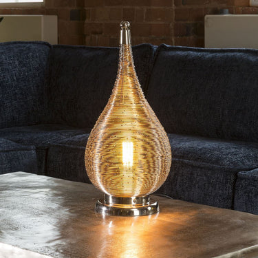 Quatropi Beautiful Unique Silver Nickle Table Lamp Wire Coil Medium 230 x 430mm