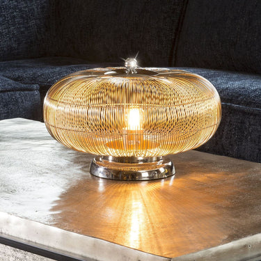 Quatropi Beautiful Unique Silver Nickle Table Lamp Wire Loop Medium 360 x 240