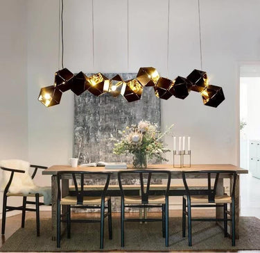 Quatropi Black Metal Modern Geometric Ceiling Pendant Light - 12 Light Chandelier