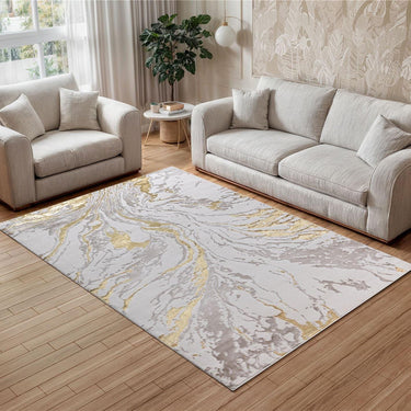 Quatropi Blossom Large Rug Cream / Grey / Gold / Beige 200 X 290cm
