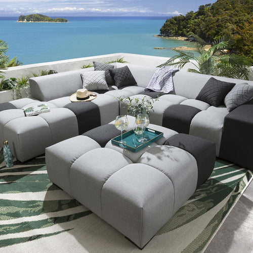 Blow Left-Hand Sunbrella Outdoor Garden Corner Sofa Lead Grey 281x247cm