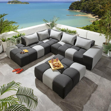 Quatropi Blow Left-Hand Sunbrella Outdoor Garden Corner Sofa Sooty Grey 281x247cm