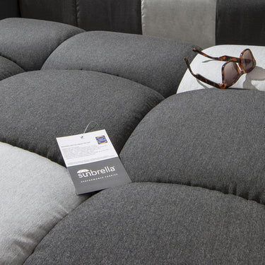 Quatropi Blow Left-Hand Sunbrella Outdoor Garden Corner Sofa Sooty Grey 281x247cm