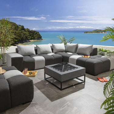 Quatropi Blow Right-Hand Sunbrella Outdoor Garden Corner Sofa Sooty Grey 281x247cm