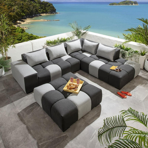 Blow Right-Hand Sunbrella Outdoor Garden Corner Sofa Sooty Grey 281x247cm