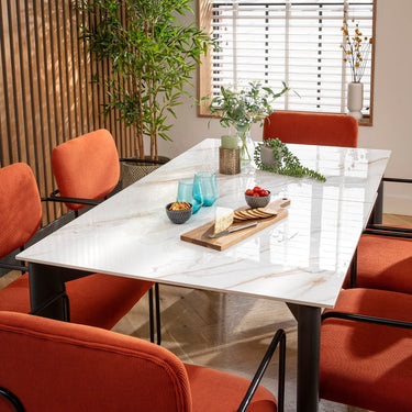 Quatropi Cain Ceramic Extending Dining Set - 6 Seater - Terracotta
