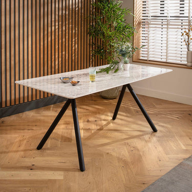 Quatropi Caleb 6 Seater Ceramic Dining Table 180x85cm Grey