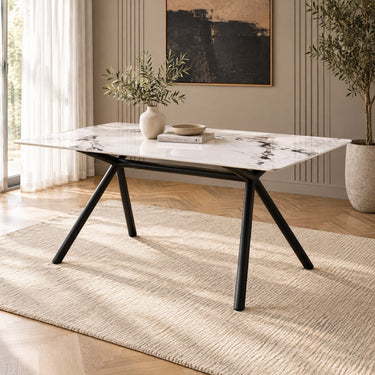 Quatropi Caleb 6 Seater Ceramic Dining Table 180x85cm White