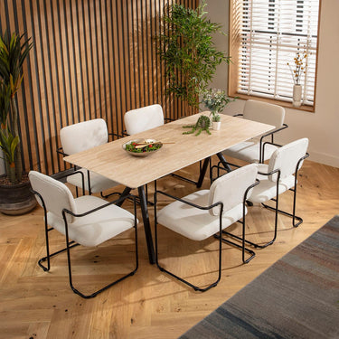 Quatropi Caleb Ceramic Dining Set - 6 Seater - Cream Sasha