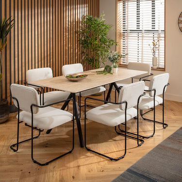 Quatropi Caleb Ceramic Dining Set - 6 Seater - Cream Sasha