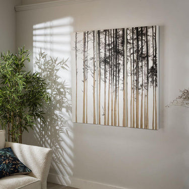 Quatropi Carved Wood 120x120cm 3 Panel Wall Art - Forest
