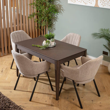 Quatropi Clara & Ruben 4 Seater Extendable Dining Set Grey & Brown Wood