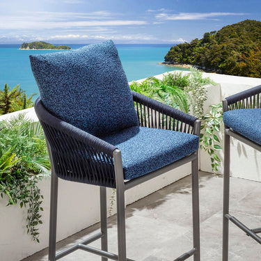 Quatropi Cole Aluminium Outdoor Garden Bar Stool Blue