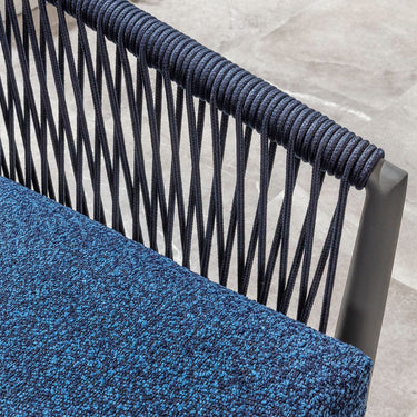 Quatropi Cole Aluminium Rope Outdoor Garden Dining Chair Midnight Blue
