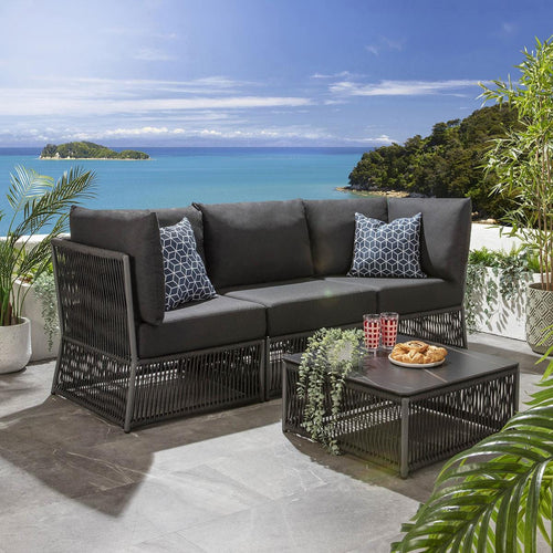 Cole Modular Garden Sofa Set Grey 218x74cm S4