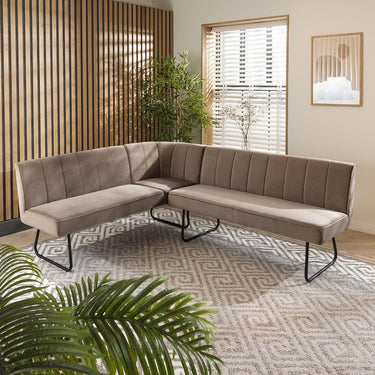 Quatropi Contemporary Kitchen Corner Dining Bench Seat Mink 5 Seater L/R