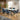 Quatropi Cora & Cain 6 Seater Extendable Dining Set Blue Chenille & White Ceramic