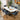 Quatropi Cora & Rudie 6 Seater Round Extendable Dining Set Blue Chenille & Matte White Ceramic