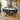 Quatropi Cora & Rudie 6 Seater Round Extendable Dining Set Blue Chenille & Matte White Ceramic