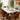 Quatropi Cora & Rudie 6 Seater Round Extendable Dining Set Brown & White Ceramic