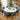 Quatropi Cora & Rudie 8 Seater Round Extendable Dining Set Blue Chenille & Matte White Ceramic