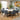 Quatropi Cora & Rudie 8 Seater Round Extendable Dining Set Blue Chenille & Matte White Ceramic