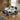 Quatropi Cora & Venus 6 Seater Round Extendable Dining Set Blue Chenille & Light Grey Ceramic